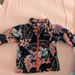Columbia Black and Pink Floral Fleece Jacket